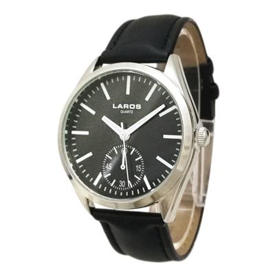 ساعت مچی عقربه ای مردانه لاروس مدل0916 79929 s به همراه دستمال مخصوص برند کلین واچ