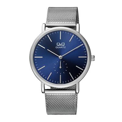 ساعت مچی عقربه ای مردانه کیو اند کیو مدل qa96j212y به همراه دستمال مخصوص برند کلین واچ