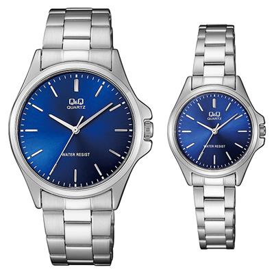 ست ساعت مچی عقربه ای زنانه و مردانه کیو اند کیو مدل qa06j202y به همراه دستمال مخصوص برند کلین واچ