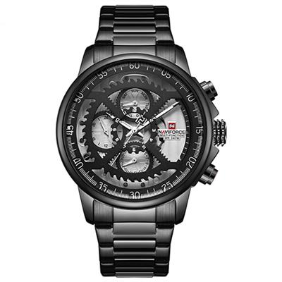 ساعت مچی عقربه ای مردانه نیوی فورس مدل nf9150m me se به همراه دستمال مخصوص نانو برند کلیر واچ