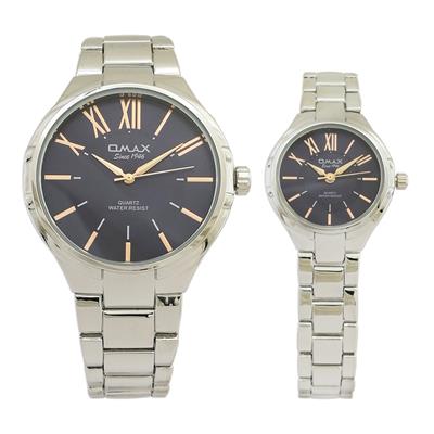 ست ساعت مچی عقربه ای اوماکس مدل hsj863r به همراه دستمال مخصوص برند کلین واچ