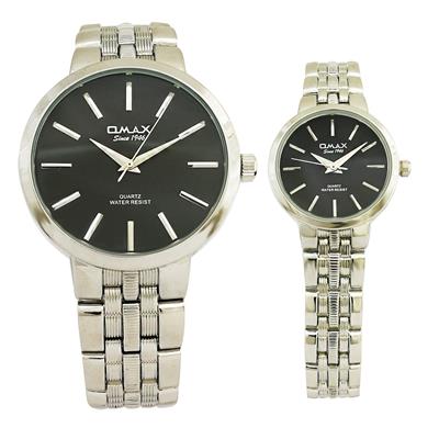 ست ساعت مچی عقربه ای اوماکس مدل hbj910b به همراه دستمال مخصوص برند کلین واچ