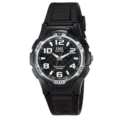 ساعت مچی عقربه ای مردانه کیو اند کیو مدل vp84j012y به همراه دستمال مخصوص برند کلین واچ