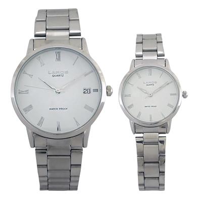 ست ساعت مچی عقربه ای زنانه مردانه لاروس مدل 0118 80207 d به همراه دستمال مخصوص برند کلین واچ