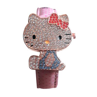 ساعت مچی عقربه ای دخترانه طرح کیتی کد kiti 04