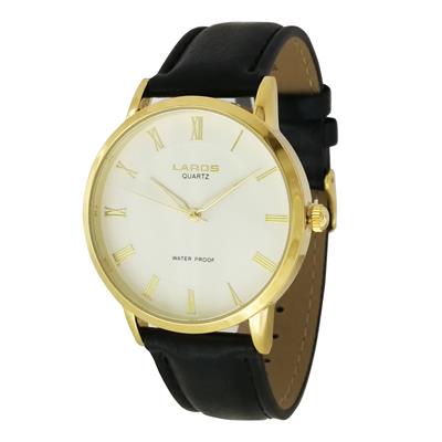 ساعت مچی عقربه ای مردانه لاروس مدل 0118 80207 s به همراه دستمال مخصوص برند کلین واچ