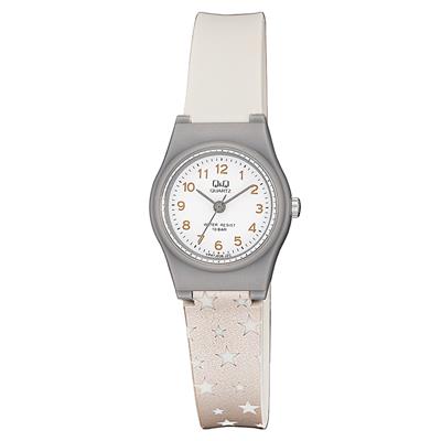 ساعت مچی عقربه ای بچگانه کیو اند کیو مدل vp47j036y به همراه دستمال مخصوص برند کلین واچ