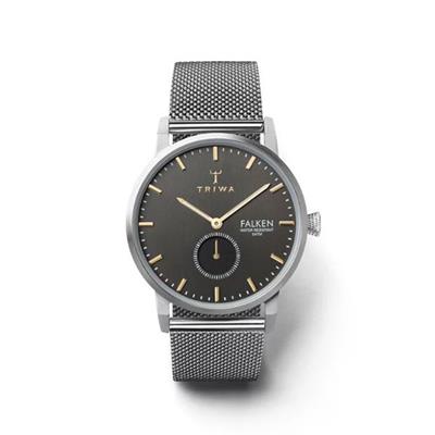 ساعت مچی عقربه ای تریوا مدل smoky falken steel mesh