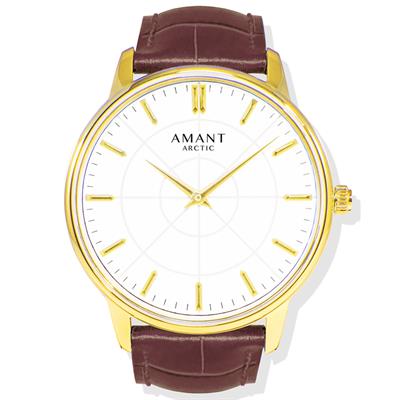 ساعت مچی عقربه ای آمانت مدل arctic brown
