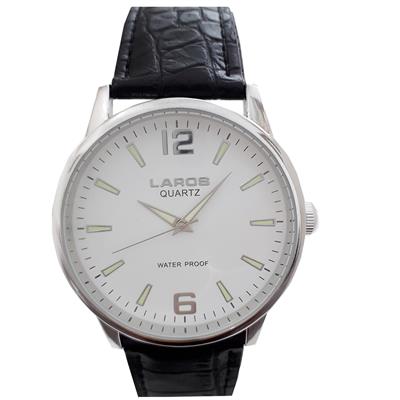 ساعت مچی عقربه ای مردانه لاروس مدل 75061s silver به همراه جا سوییچی طرح اره مدل js210