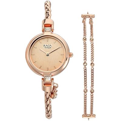 ست دستبند و ساعت مچی عقربه ای زنانه تایتن مدل t2584wm01