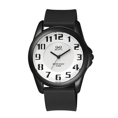 ساعت مچی عقربه ای مردانه کیو اند کیو مدل vr42j011y به همراه دستمال مخصوص برند کلین واچ