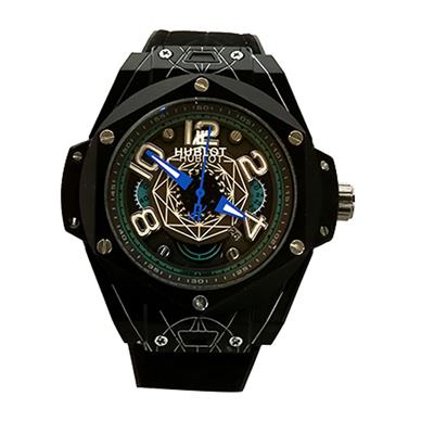 ساعت مچی مردانه عقربه ای بند رابر طرح عنکبوتی