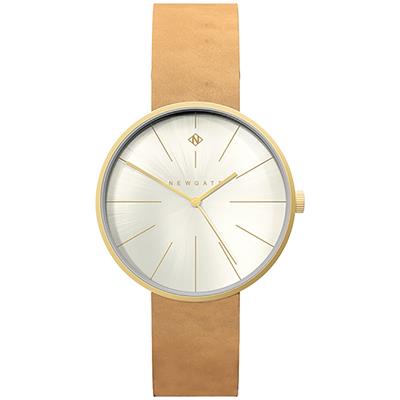 ساعت مچی عقربه ای زنانه نیوگیت مدل the new york gold and tan strap