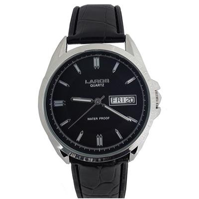 ساعت مچی عقربه ای مردانه لاروس مدل 80089dd به همراه جاسوییچی طرح اره مدل jk107