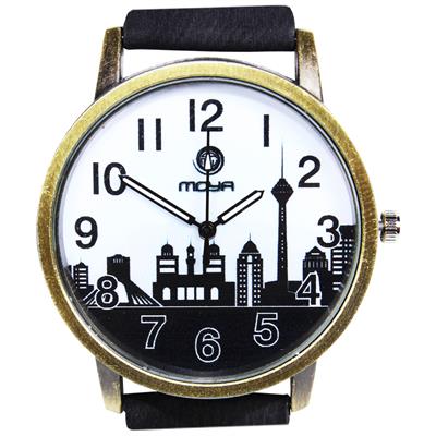 ساعت مچی عقربه ای مردانه و زنانه طرح شهر کد 01