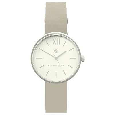 ساعت مچی عقربه ای زنانه نیوگیت مدل the atom radial steel case gray leather strap